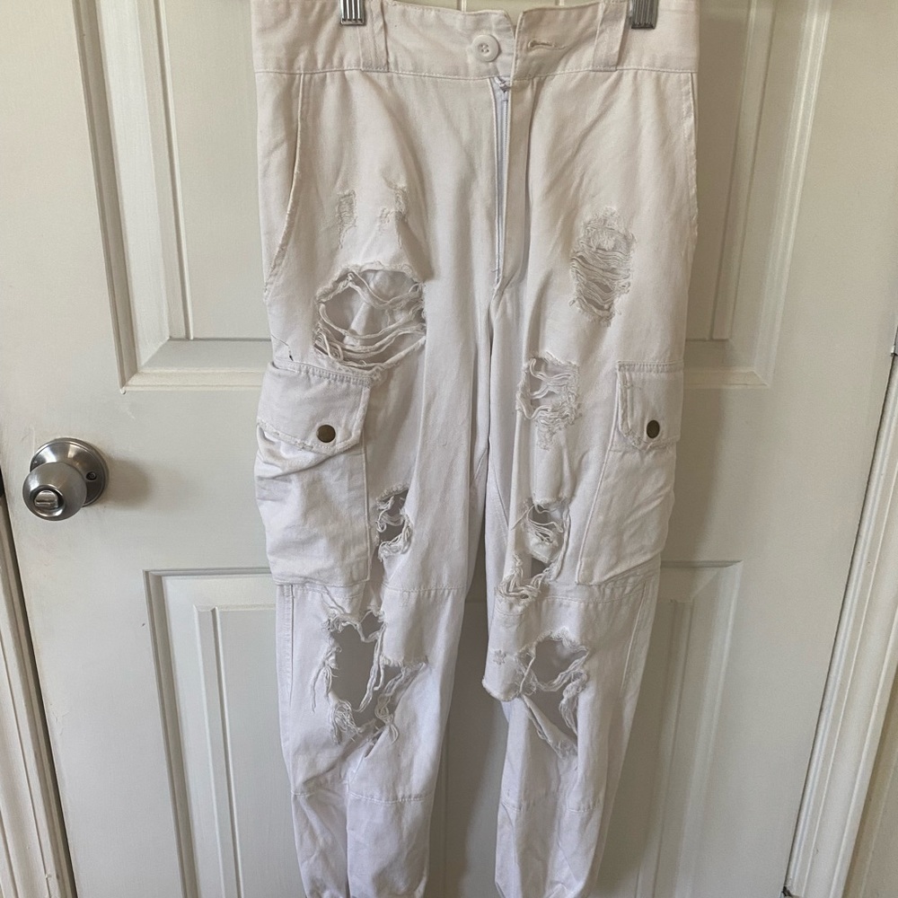 White Carmar Cargo pants